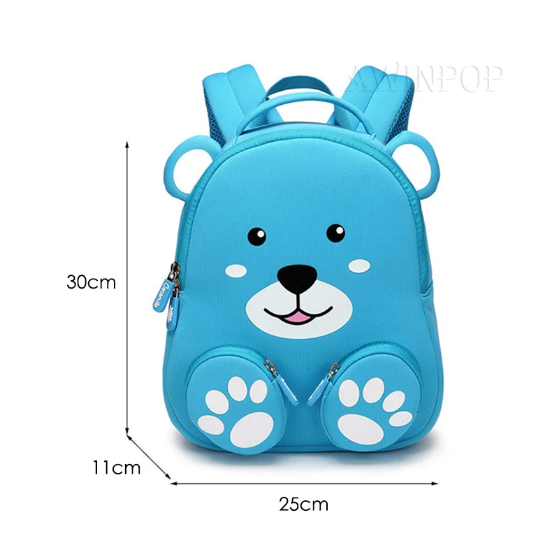 Креативная детская школьная сумка с 3D динозавром для мальчиков, Детский рюкзак для девочек 2-6 лет, рюкзак для малышей, детский школьный рюкзак - Цвет: blue bear