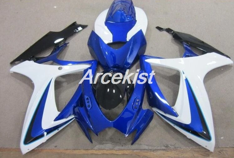 Качество OEM Новое ABS обтекатель наборы Подходит для Suzuki 2006 2007 GSXR600 GSXR750 Обтекатели набор GSXR 600 750 K6 06 07 Белый Синий