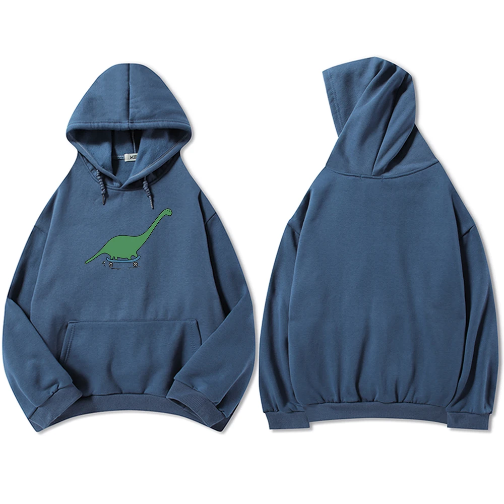 

Skateboard Dinosaur Printed Hoodies Women Thick Coat Warm Pullover Harajuku Kawaii Oversized Sweatshirt Womens Korean Streetwear