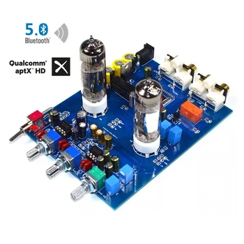 

6J5 NE5532 Bluetooth 5.0 Audio tube amplifier Board treble bass equalizer aptx QCC3008 Pre amplifier Preamplifier Amplificador