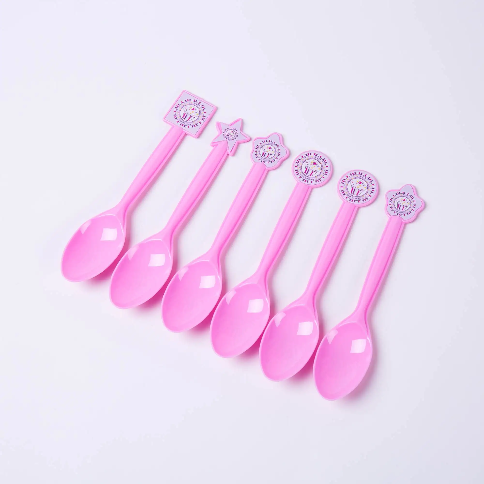 6pcs Spoon Мороженое тема для девочек вечерние одноразовые принадлежности для вечеринок столовые приборы набор для дня рождения украшения ванны младенца вечерние поставки - Цвет: 6pcs Spoon