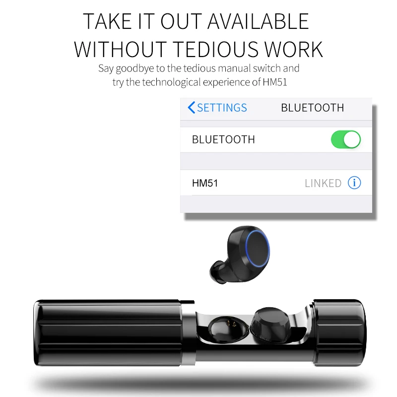 LEORY bluetooth 5.0 Earphone Earbuds True Wireless Smart Touch Hi-Fi Waterproof In-ear Earphone Headset With Charging Case