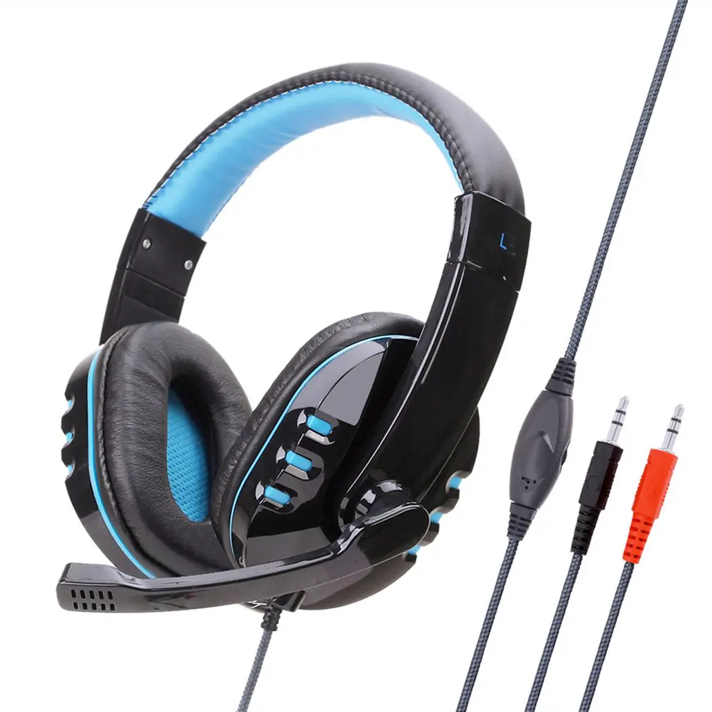 

Universal Head-mounted Dual-hole Headsets With Microphone Dual-plug Headsets Wired Ergonomic Soft Pad Headsets