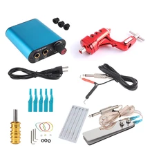 Татуировки Kit Красный Алюминиевый сплав Поворотный комплект тату-машинки постоянного тату машинка для макияжа комплект Электропитание для тату поставки