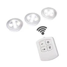 Затемнения светодиодный свет под кабинет с пультом дистанционного управления Управление Батарея батарейках светодиодный шкафы огни для шкаф для одежды ванная освещение