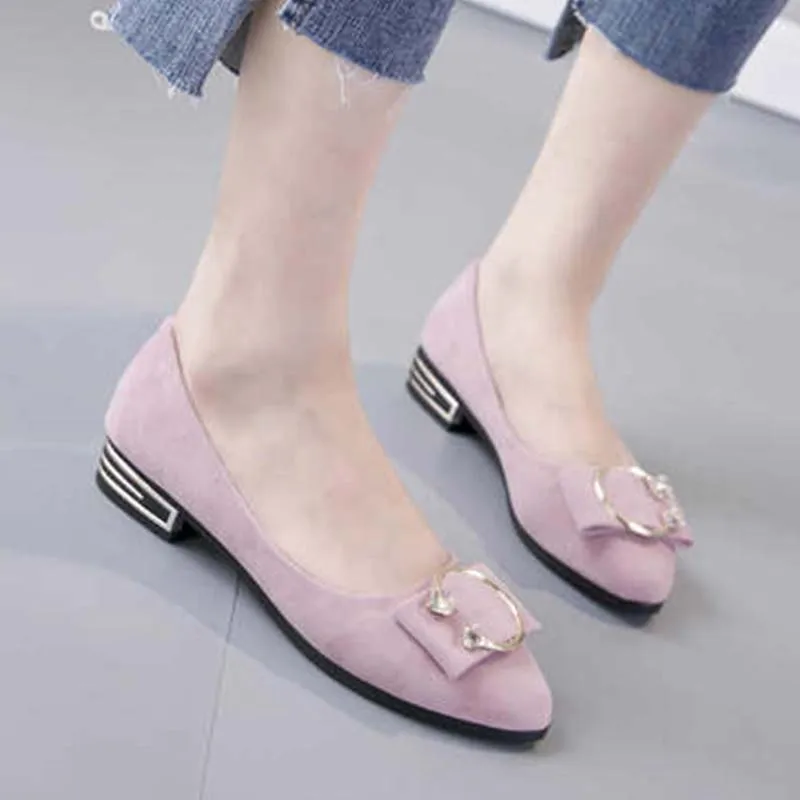 

Spring Pink Rhinestone Bow Loafers Boat Shoes Woman Beige Slip On Ballet Flats Outdoor Comfort Party Dress Shoes Black Gray