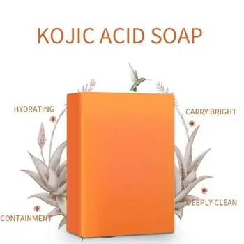 

100% Pure Kojic Acid Whitening Soap Natural Plant Glyceryl Kojic Acid Makeup Remover Soap Moisturizer Brighten Repair Skin TSLM1