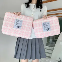 Novo estilo de coreia saco forro macio para ipad pro 11 12.9 armazenamento bolsa tablet caso 13 14 Polegada mac computador portátil luva protetora