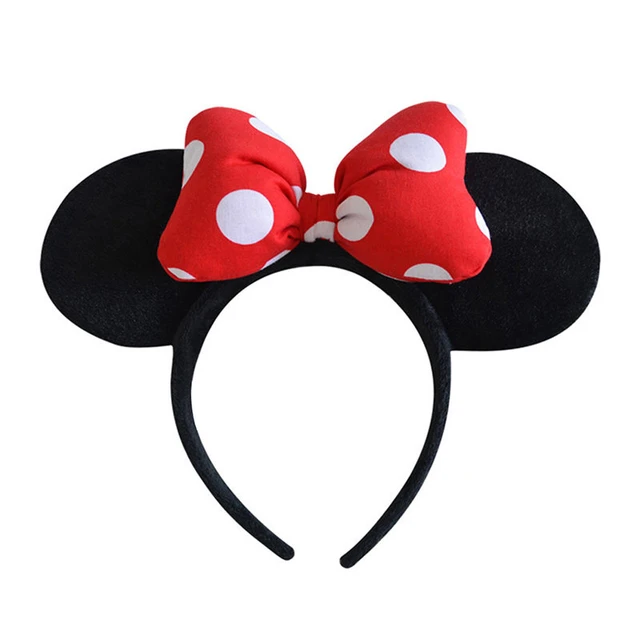 Original Disney Plush Headdress Toy Mickey Minnie Mouse Headwear Princess Mickey Minnie Ears Girls Hair Bands Head Hoop Kid Gift 2