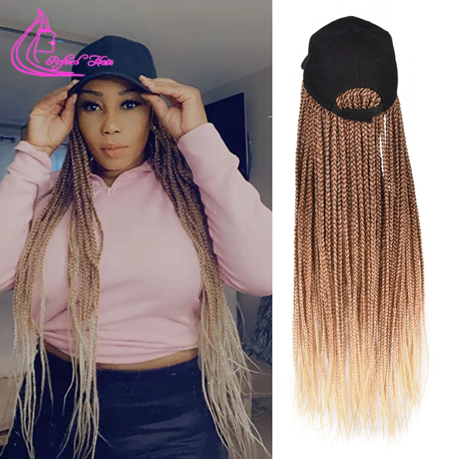 Baseball Cap Wig with Box Braids