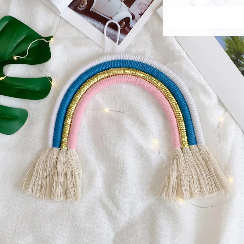 Rainbow Handmade Weaving Bedroom Ornament Nordic Kid Room Wall Hanging Props Background HOTEL RESTAURANTS DECO - Цвет: 4