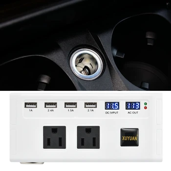 

200W Car Power Inverter DC 12V to AC 110V/220V Voltage Converter Short Circuit Automatic Protection Auto USB Inverter
