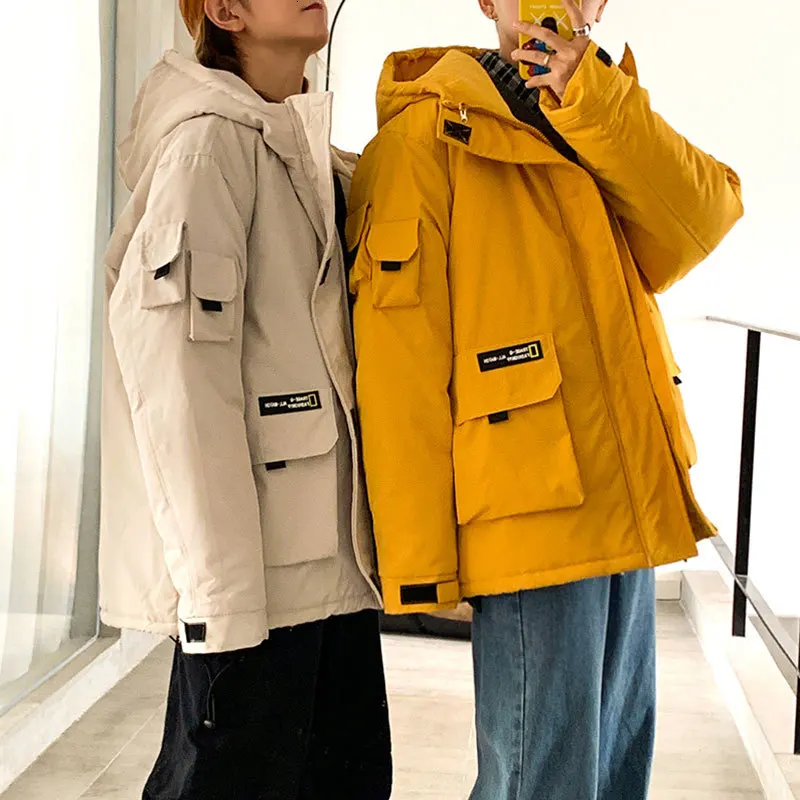 

Men's Lovers Clothes In Warm Cotton-padded Clothes Casual Trench Male Loose Coat Waterproof Parkas Snow Jackets Big Size M-5XL