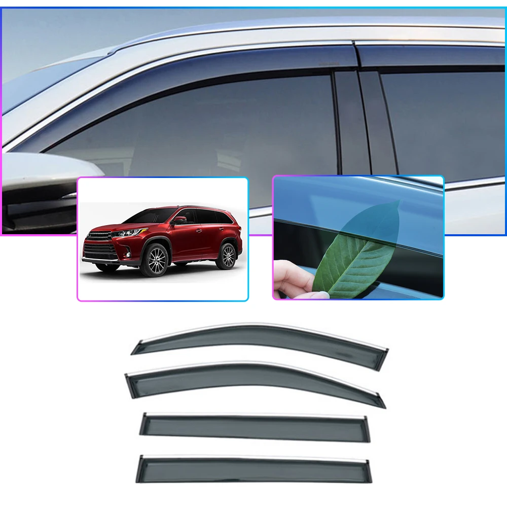 Для Toyota Highlander XU40 XU50 XU70 2007- защита от ветра дефлектор в канале оконная лента-на окно козырек дефлектор защита от дождя