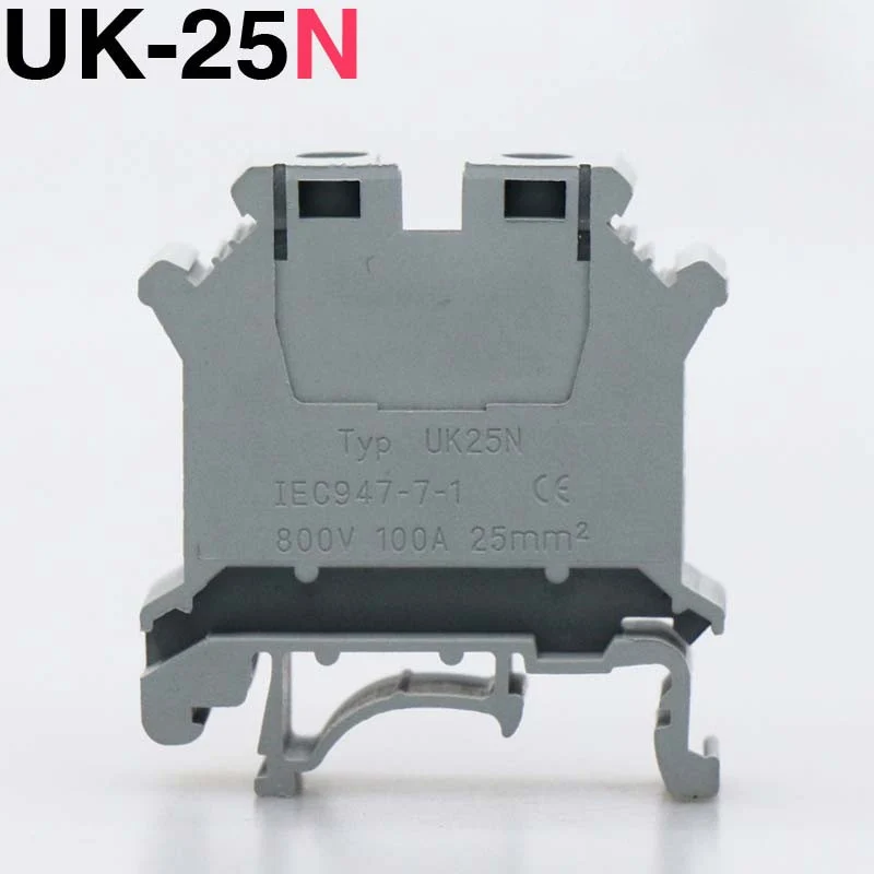 

10pcs/20pcs UK-25N 25square voltage terminal block rail type DIN rail universal combination terminal block UK-25N
