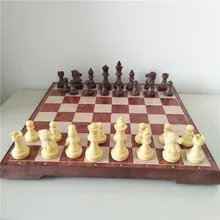 Магнитные деревянные WPC международные шахматы и шашки штук 32 шт./компл. складные настольные игры доска 31 см король 6,6 см смешная Семейная Игра