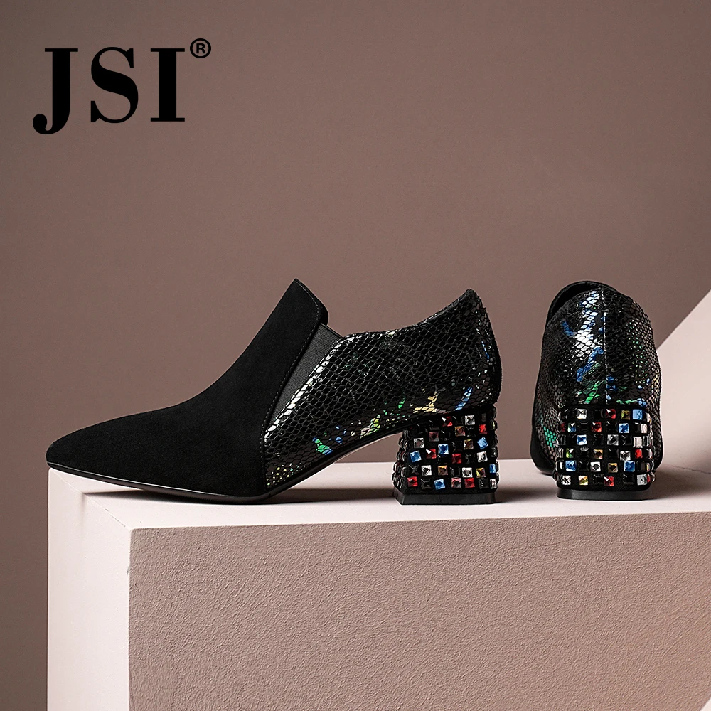 JSI/модные женские туфли-лодочки Новинка Элегантные туфли без шнуровки с острым