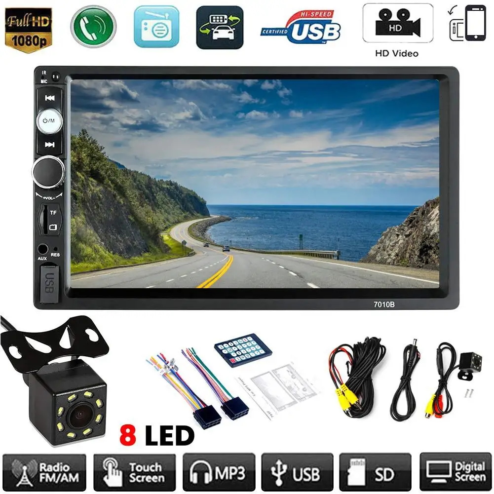 Автомобильный радиоприемник HD 7 &quotсенсорный экран стерео Bluetooth 12 В 2 Din fm радио