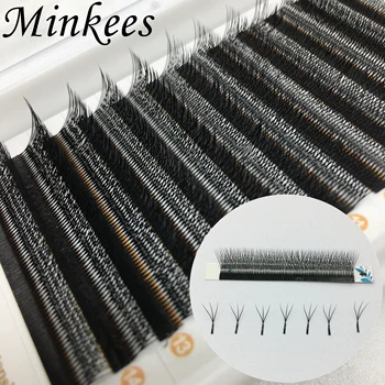 

W Eyelash Extension Bulk Russian Fans Eyelashes Supplier Handmade C curl Individual Lashes For Grafting Minkees