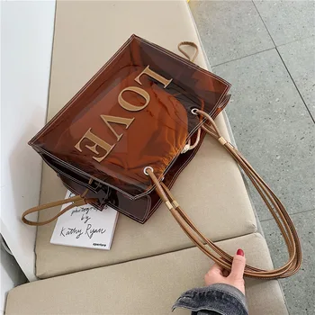 

Single Shoulder Bag 2020 New Fashion Joker Large-capacity Messenger Bag Transparent Tote Bag
