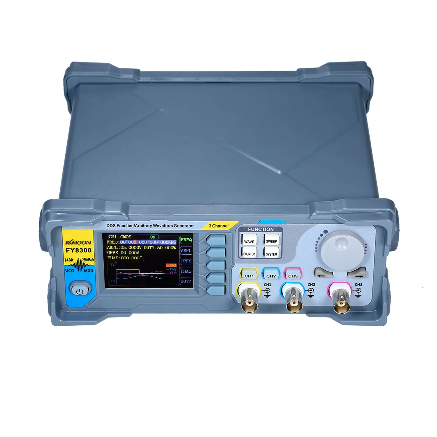 

KKmoon High Precision Digital DDS Frequency Meter Three-channel Signal Waveform Generator Pulse Signal Source 250MSa/s 10/30MHz