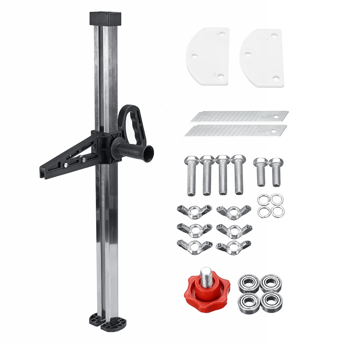 

Manual Gypsum Board Cutter Hand Push Drywall Artifact Tool Woodworking Cutting Board Tools with 2Blades 20-600mm Cutting Range