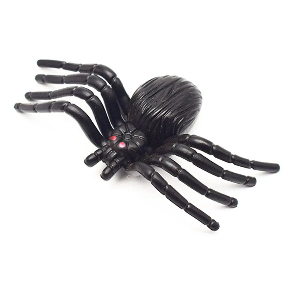 black spider Имитация паука игрушечная труба цветок Паук Черный ужас жуткий паук модель поддельный паук весь человек игрушка - Цвет: black spider