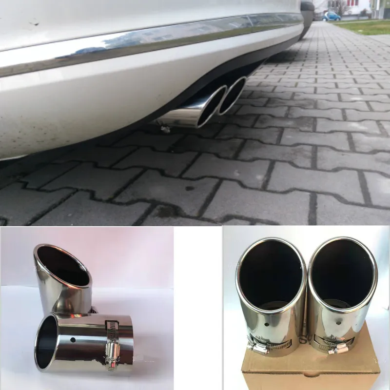 

2Pcs Exhaust Muffler Tips For PASSAT B6 3C EOS CC Tail Pipe Tailpipe Finisher End Trim Cover