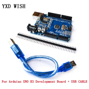 

For Arduino UNO R3 Development Board ATmega328P CH340 CH340G For Arduino UNO R3 + USB CABLE With Straight Pin Header