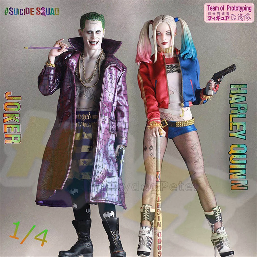 Suicide Squad Joker Harley Quinn 1 4 Scale Figure Model Toy In Box 43cm Aliexpress