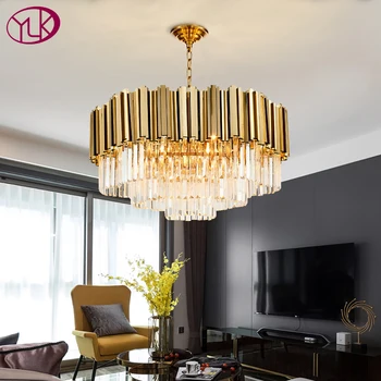 

Youlaike Gold Chandelier Lighting Creative Design Modern Crystal Light Fixtures Luxury Living Dining Room LED Lustres De Cristal