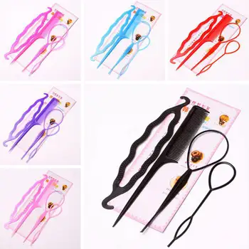 

5 Set Plastic Loop Styling Tools Women Hair Twist Magic Braiders Hair Styling Clip Maker DIY Hair Accessories