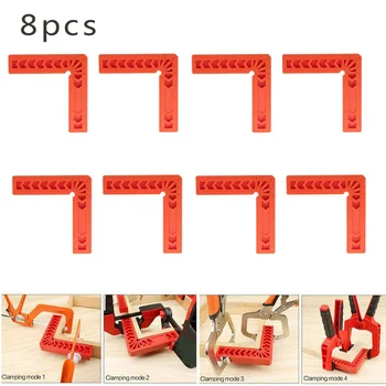 

8pcs 4inch L Shape Right Angle Clamps Corner Clamping Rulers Aux Locator For Carpenter Measuring Tools