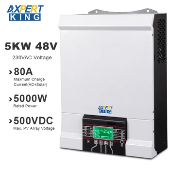 

Wifi 5000W Solar Inverter 500Vdc 80A MPPT 48V 220V Off Grid Inverter 5Kva Pure Sine Wave Inverter 60A Battery Charger