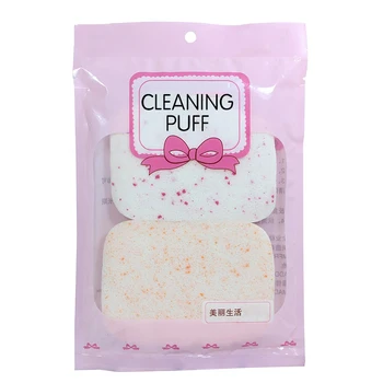 

2Pcs Sponge Puff Soft Facial Cleansing Face Makeup Wash Pad Cleaning Pro Sponge Puff New Random Color Exfoliator Cosmetic Tool