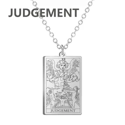Tarot Cards Stainless Steel Necklace - Wealth Amulet Charm Jewelry (Rosegold)