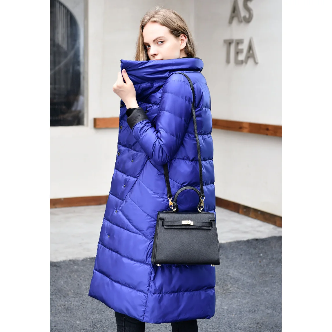 New White Over Sized Winter Coat Stand Collar OG0714