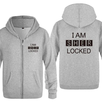 

I Am Sherlocked Sherlock Holmes Sweatshirts Men 2018 Mens Zipper Hooded Fleece Hoodies Cardigans