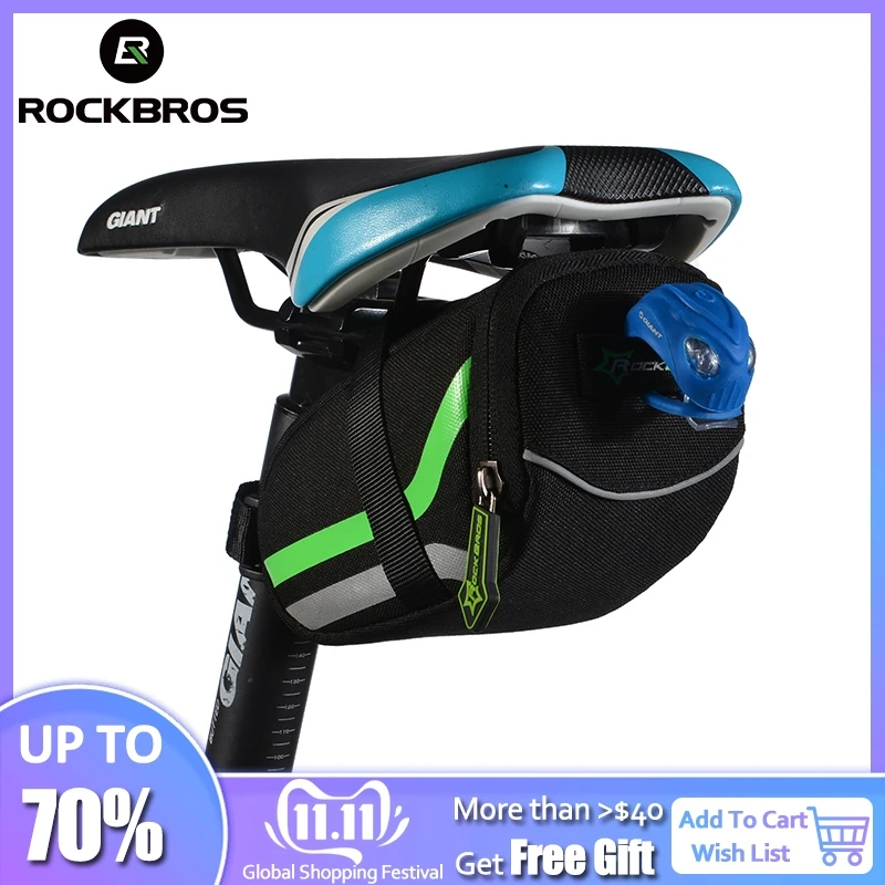 Top ROCKBROS Outdoor Cycling Mountain Bike Back Seat Bicycle Rear Bag Nylon Bike Saddle Bag Bicycle Accessories Tail Pouch Package 0