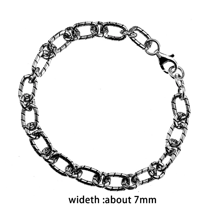 V. YA мужской браслет с цепочкой из серебра 925 пробы, браслеты для мужчин в стиле панк, мужские ювелирные изделия