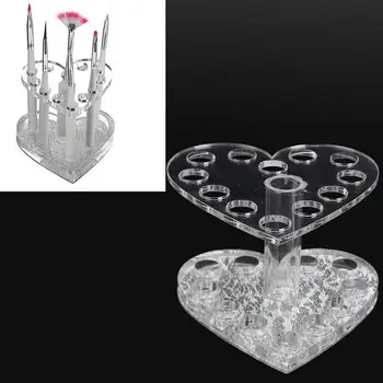 

New Nail Display Stand Art Acrylic UV Gel Pen Holder Holes Brush Polish Art Shelves Pen Nail Nail Display Nail Art 12 Tools H7G6