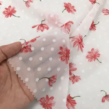 

150cm * 100cm Spot Supply 2020 New Chiffon Cut Flower Printed Fabric Chiffon Printed Fabric Spring and Summer Women 's Fabric
