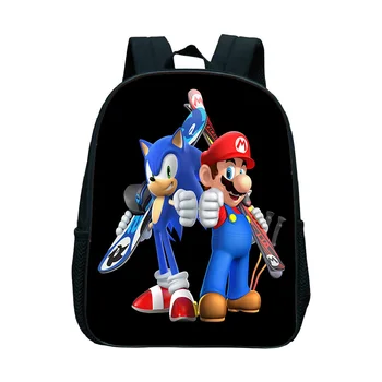 

Super Mario Backpack Sonic Schoolbags New Mochila with Super Mario and Sonic Children's Backpack Cartoon Rucksack