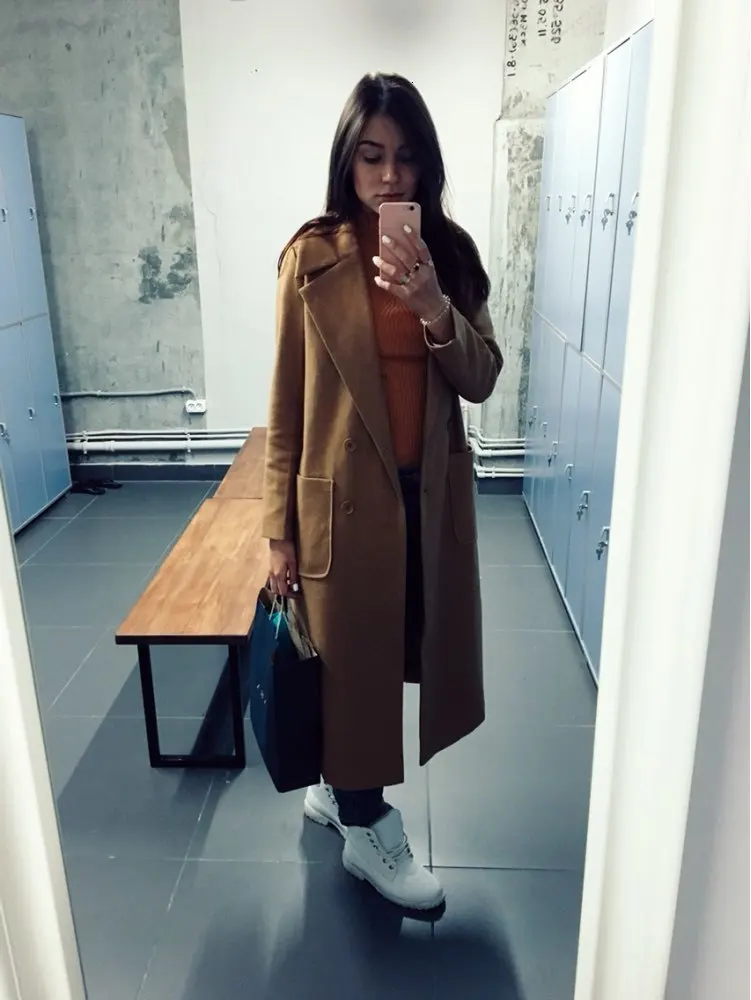 Casaco feminino,, UK, для женщин, плюс размер, осень, зима, Cassic, простое, шерсть, макси, длинное пальто, женский халат, верхняя одежда, manteau femme