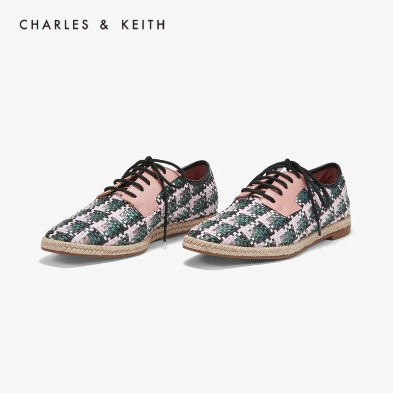 CHARLES＆KEITH Новинка на Весну 2020CK1 70390240Женские Кроссовки Плед тканых рафии украшение