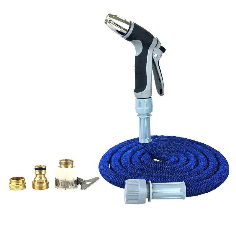 

Car Wash Kit with High Pressure Nuzzle, 4 Foam Spraying Patterns & 3 Extra Adapters w/ 5m Expandable Garden Hose