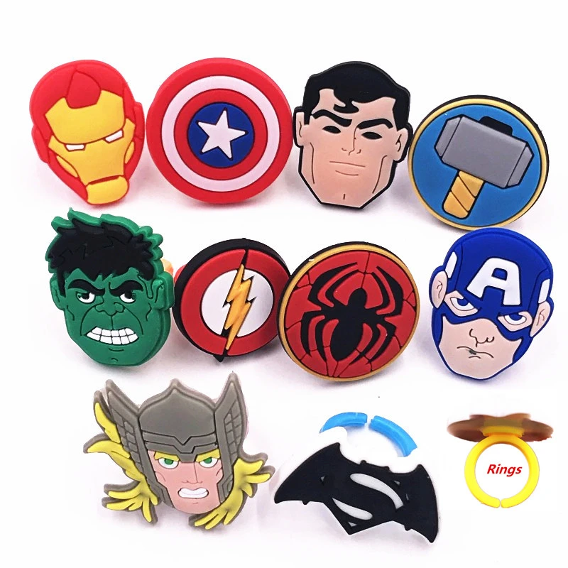 Mixed 10pcs Set Avengers Icon Ring Girls Boys Soft Finger Rings Spider Hulk Silicone Kids Hero Rings For Children Party Gift Rings Aliexpress