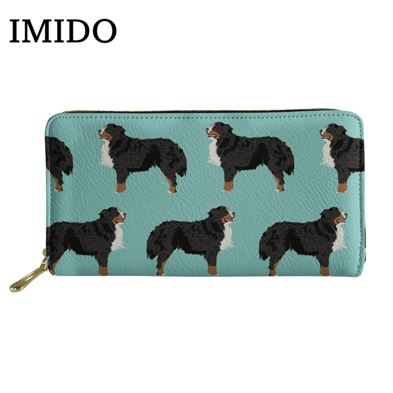 IMIDO, Длинный кошелек, Бернская собака, 3D принт, монета, деньги, сумка, телефон, молния, кошелек, функциональный, водонепроницаемый, Notecase, дизайн, кошелек, падение