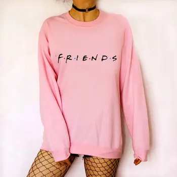 

Sweatshirt FRIENDS Letter Print Loose Long Sleeve Women Autumn Casual HarajukuTops Shirt Pullovers Sweatshirt Women Streetwear