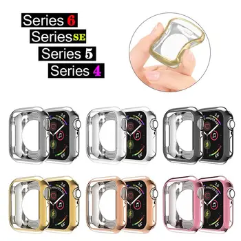 

Slim Watch Cover For Apple Watch Case 6 SE 5 4 40MM 44MM Soft Plating Frame TPU For IWatch 6 SE 5 4 44MM 40MM Case